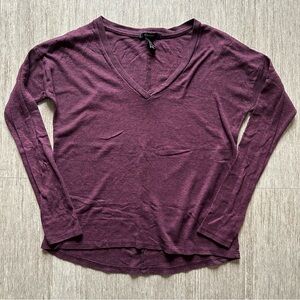 Forever21 Waffle V-neck Tee, purple marle